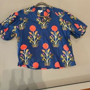 THML Blue Floral Blouse size Medium